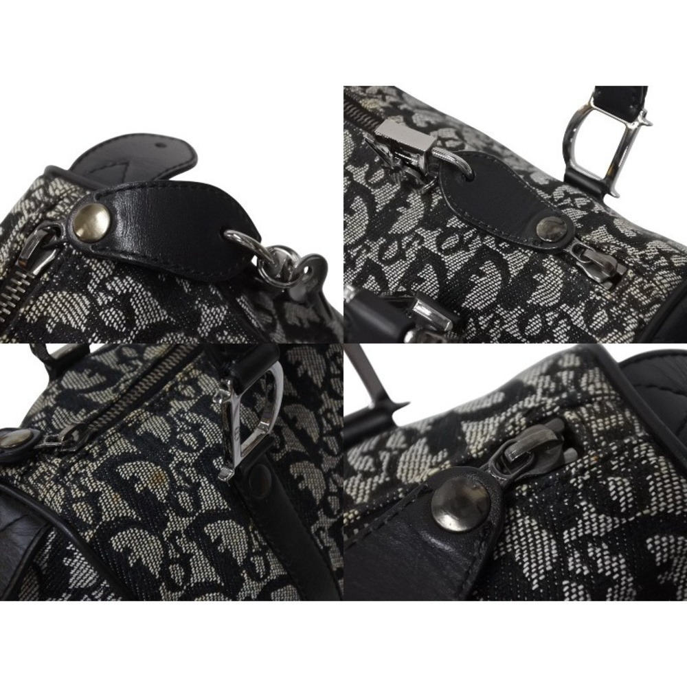 Christian Dior Trotter Canvas Leather Handbag Black - Picture 4 of 9